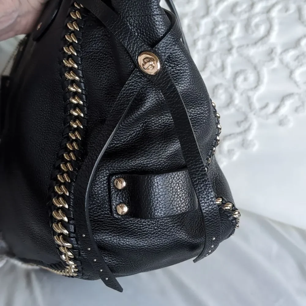 Coach ♣️Limited Edition Tatum Whipstitch Shoulder Bag /Gold Chain Detailing